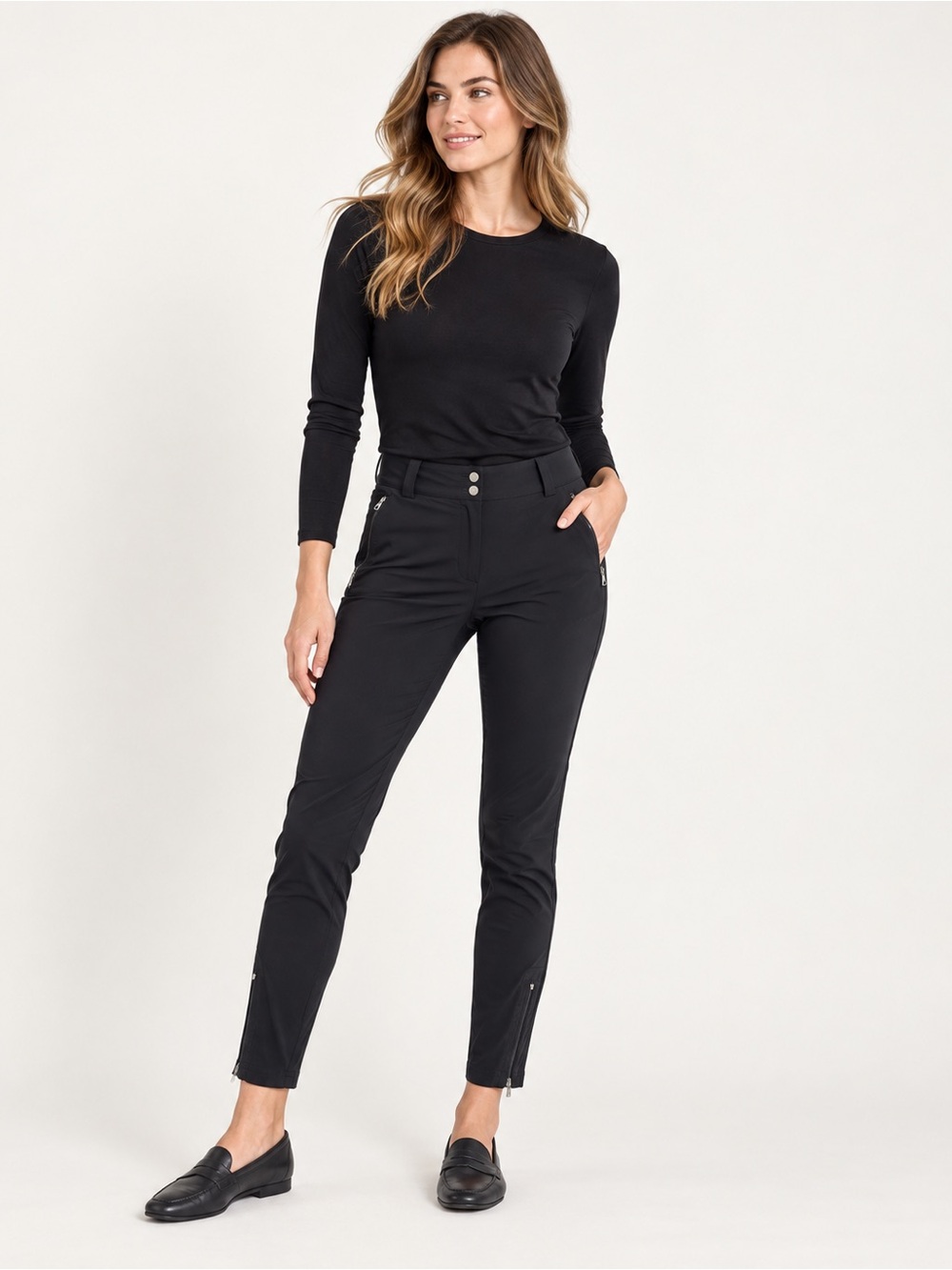 Anatomie Susan Skinny travel stretch Ankle Pants in black size large